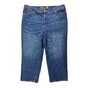 Seven7 Women's 22W Tower Straight Hight Waisted Jeans Dark Wash